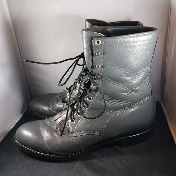 Justin 502 Men's Boot Grey Kipskin Size 12D - Picture 11 of 11
